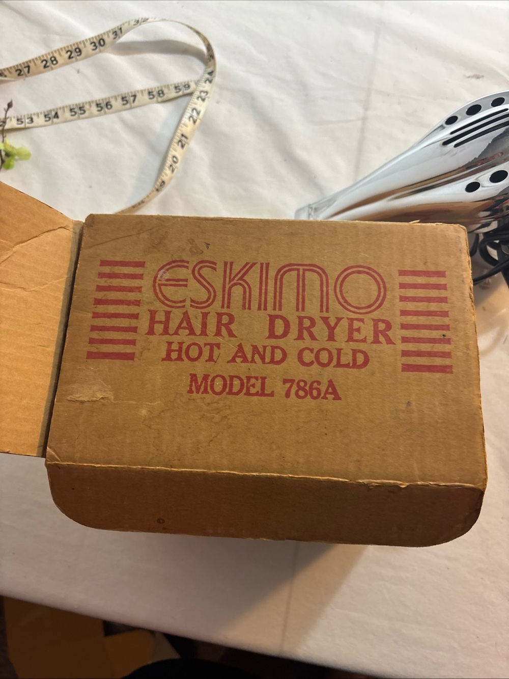 Eskimo Hair Dryer Model 786A - Brown Box with Red Print tested and works.